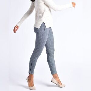 Betabrand Teal Houndstooth Dress Pant Cigarette Pants